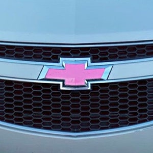 2 Pink (and other colors) Vinyl Rectangle 5"X12" Sheets Wrap Chevy Bowtie Emblem Overlay Cover Decal- NOT PRECUT