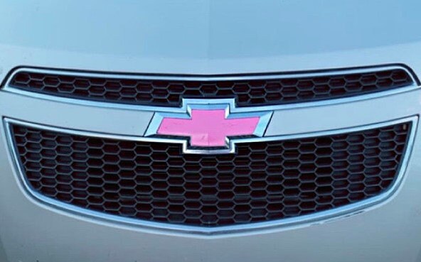 Pink Grille Bowtie Emblem Vinyl Overlay Decal For 2019-2021 Chevy Silverado 1500 - Front Lower Grille