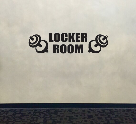 LOCKER ROOM Wall Decal, Gym Wall Decal, Locker Room Sign, Locker Room Logo
