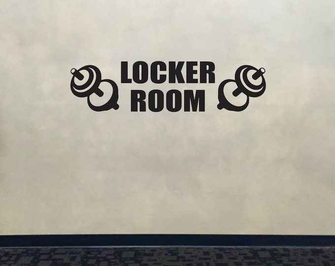 LOCKER ROOM Wall Decal, Gym Wall Decal, Locker Room Sign, Locker Room Logo