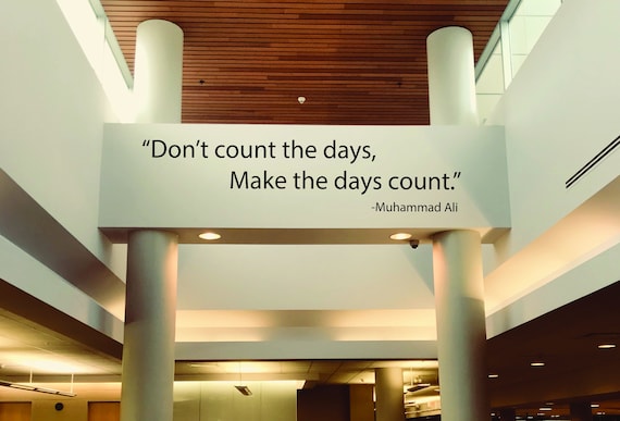 Gym Wall Decal, Inspirational Quote Wall Decal, Boxing Decor, Boxing Quote Decal, Don't count the days, Make the days count. Muhammad Ali