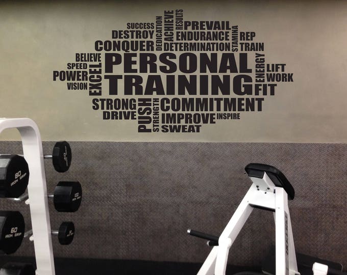 PERSONAL TRAINING Wall Cloud Decal, Gym Sign, Trainer Sign, Gym Advertising Sign