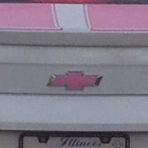 Chevy Bowtie Pink Vinyl Decal rectangle Overlay, 2 Qty, Fits all Chevy Models! NOT PRECUT into Bowtie- See directions in listing