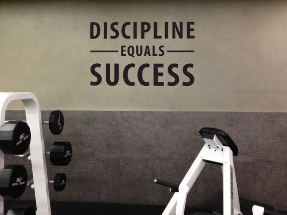 DISCIPLINE EQUALS SUCCESS Classroom Wall Decal, Office Wall Decal, Gym Wall Decal, Inspirational Wall Quote, Fitness Gift, Gym Design Ideas