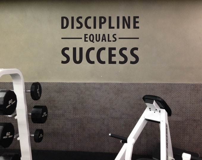 DISCIPLINE EQUALS SUCCESS Classroom Wall Decal, Office Wall Decal, Gym Wall Decal, Inspirational Wall Quote, Fitness Gift, Gym Design Ideas