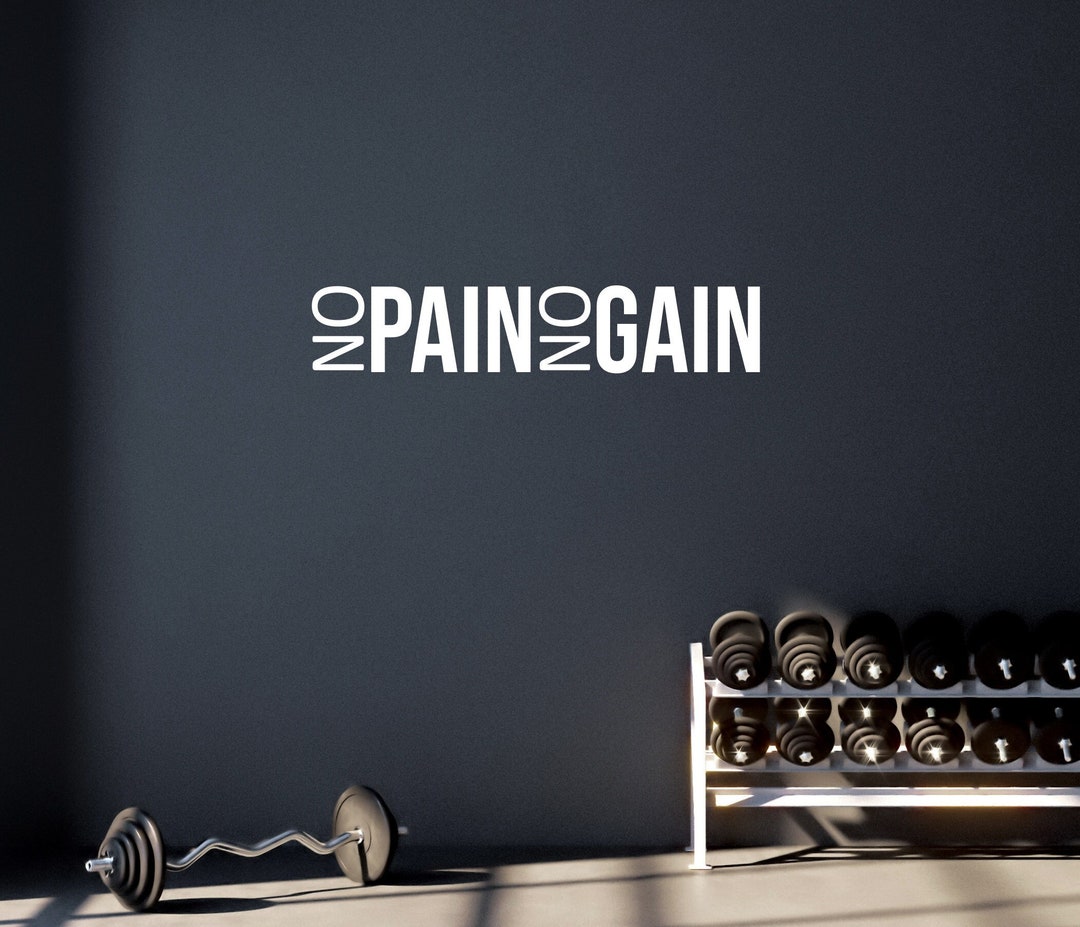 NO PAIN No GAIN Gym Wall Decal. Wall Decor for Home Gym. Gym Sticker ...