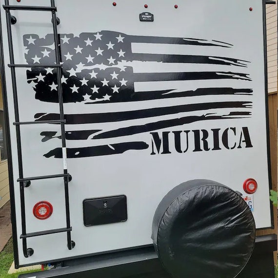 Distressed Flag Decal. Flag Wall Decal, American Flag Sticker. American Flag Truck Decal, MURICA Flag Sticker. American Pride Decor