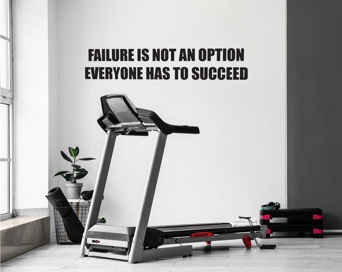 Failure is not an Option Wall Decor Vinyl Decal Gym Workout Motivation Quote 12"x60" 13