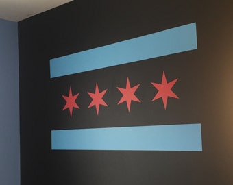Chicago Flag sticker, chicago sports, chicago decor
