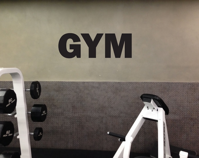 GYM Wall Art Decal, 10 fonts to choose from, 30" Wide, item#56