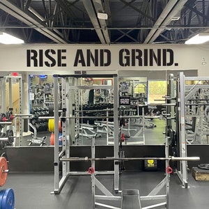 RISE AND GRIND. Gym Wall Decal, Gym Quote Decor, Fitness Decor, Home Gym Design Idea, Fitness Wall Decal, Fitness Gifts