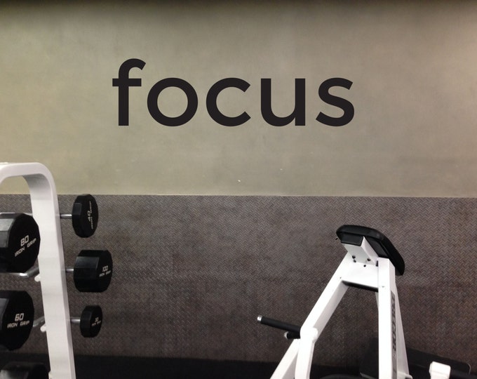 Fitness Studio Decor, Gym Motivation Decal, Gym Wall Decal, Home Gym Decor, Focus