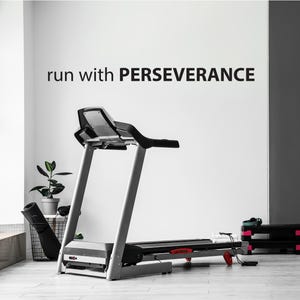 healthy living wellness running wall decal. run with PERSEVERANCE. Gym Motivation Wall Decal