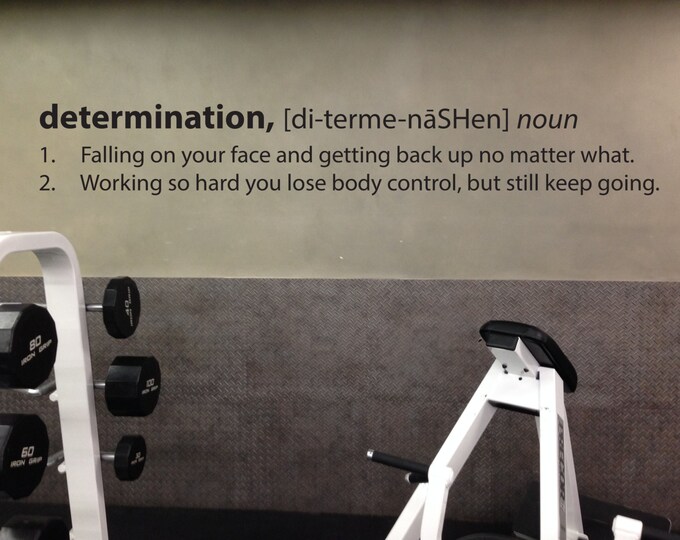 Determination Quote Wall Decal, Determination Definition, Never Give Up