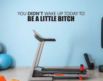You DIDN'T Wake Up Today To be A LITTLE BITCH Wall Decal, Cycling Decor, Gym Decor Ideas, Fitness Sign, Gift Idea, Office Wall Sign 246