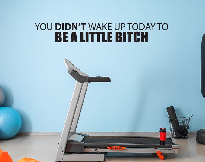 You DIDN'T Wake Up Today To be A LITTLE BITCH Wall Decal, Cycling Decor, Gym Decor Ideas, Fitness Sign, Gift Idea, Office Wall Sign
