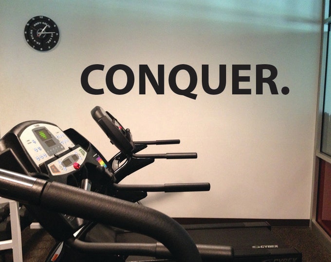 Conquer, Wall Decor Vinyl Decal Gym Workout Motivation Quote  item #52