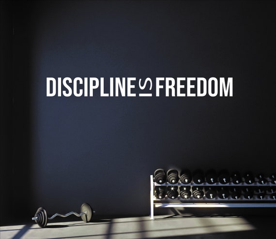 DISCIPLINE IS FREEDOM Gym Wall Decal, Gym Design Ideas, Physical Therapy Sign, Fitness Decor, Cycling Decor, Wall Decal for Gym, Gift Idea