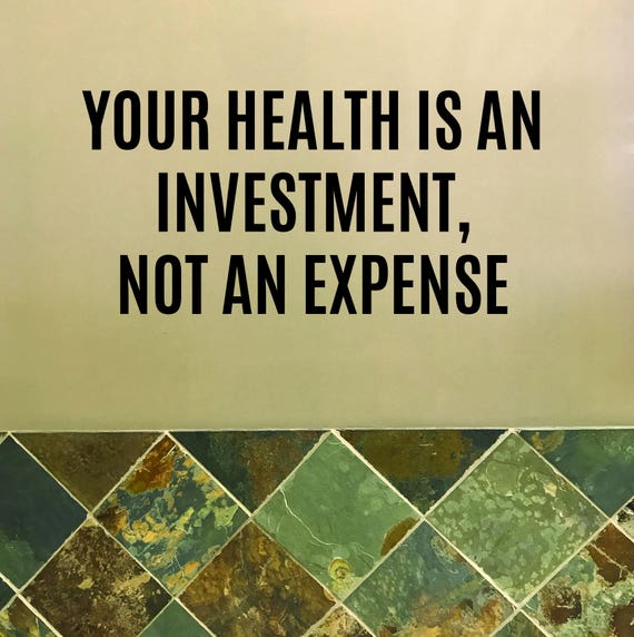 Running Store Decor, Fitness Shop Decor, Healthy Living Decor, Your Health is an Investment, NOT AN EXPENSE