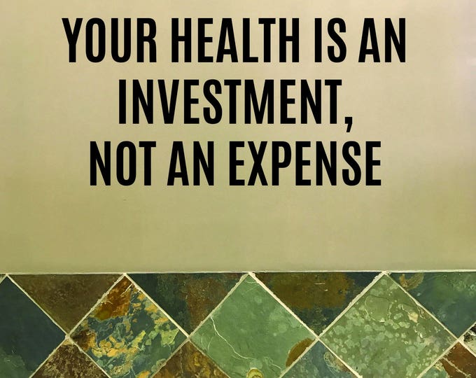 Running Store Decor, Fitness Shop Decor, Healthy Living Decor, Your Health is an Investment, NOT AN EXPENSE