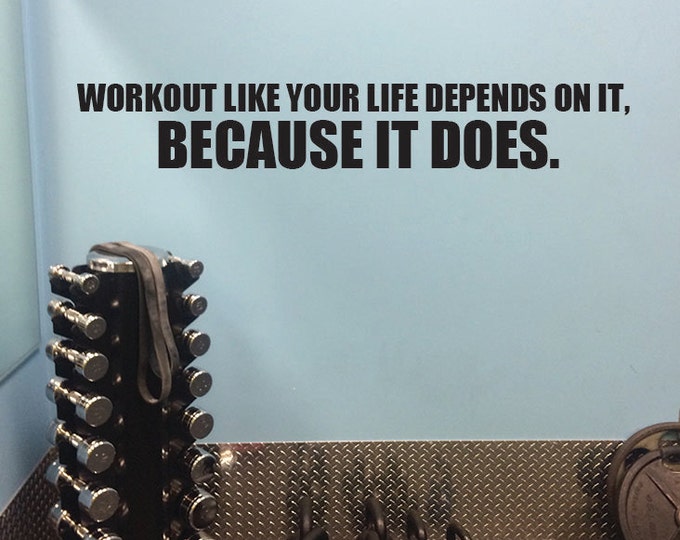 Gym Design Ideas, Gym Wall Vinyl Decal, Basement Gym Ideas