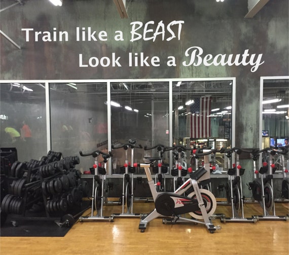 Work out essentials, Gym Wall Decal. Train like a BEAST Look Like a BEAUTY