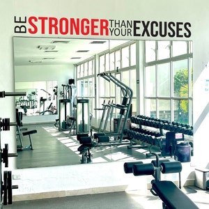 Be STRONGER Than Your EXCUSES, Gym Wall Decal, Classroom Wall Decal, Cycling Wall Quote, Fitness Wall Quote 058