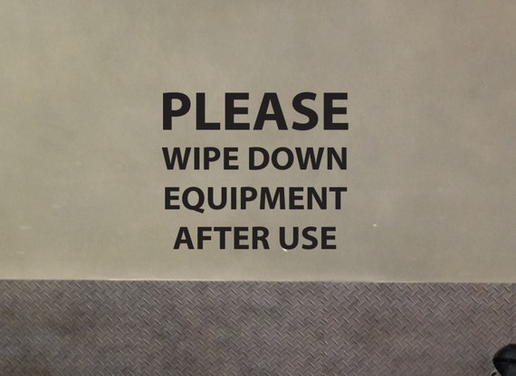 Gym Mirror Sign Decal, Please Wipe Down Equipment After Use