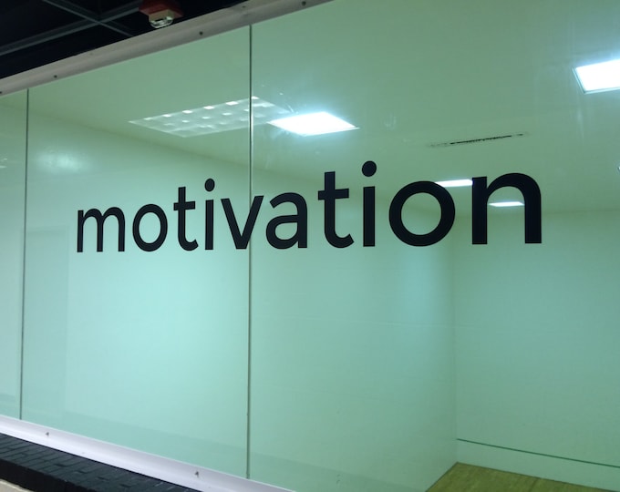 Sports Motivation Vinyl Wall Decal. Motivation typography word decal.