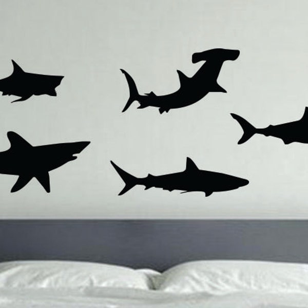 Shark Wall Decals Etsy
