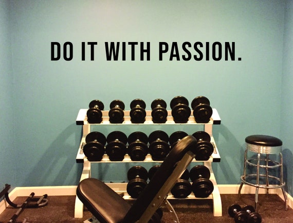 Do It With Passion. Fitness Wall Decal Lettering, Office Sign Vinyl Decal, Physical Therapy, Gift Idea for Athlete, Chiropractor Decal