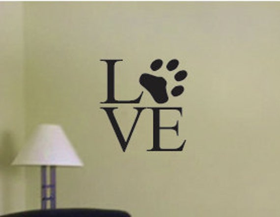 PET Love Wall Decal Decor, Cat or Dog Room Wall Decor