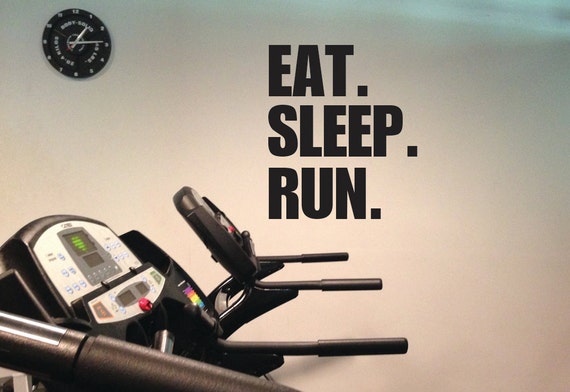 Eat. Sleep. Run. Wall Decor Vinyl Decal Gym Workout Motivation Quote 20"x21", item#92