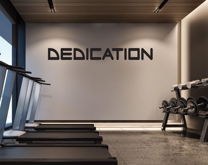 Gym Design Ideas, Classroom Decor, Motivational Wall Decal, Office Decor, Dedication Wall Decal