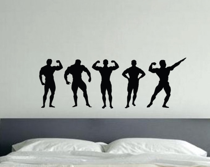 Gym Wall Art, Flexing Body Builder Gym Wall Decal