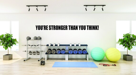 Gym Decor Ideas, Gym Design Ideas, Ideas for Home Gym, Office Wall Sign, You're Stronger Than You Think, Gift for Athlete, Fitness Gift