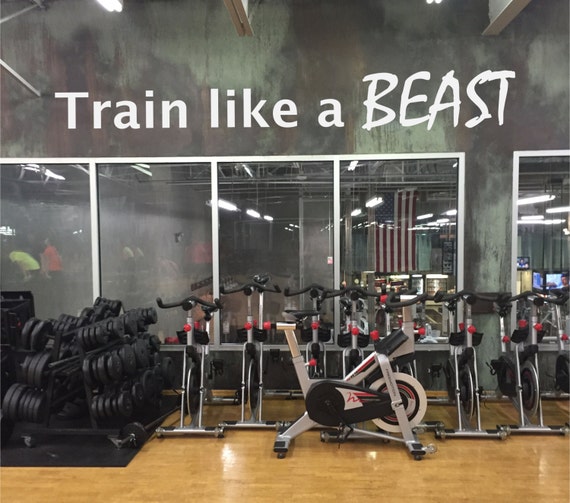 Fitness Wall Decal, Gym Wall Decal, Train Like a BEAST