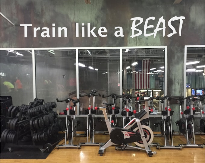 Fitness Wall Decal, Gym Wall Decal, Train Like a BEAST