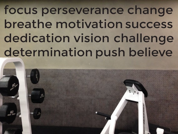 Fitness Studio Decor Gym Motivation Decal Gym Wall Decal Words