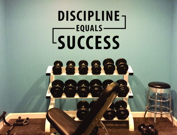 DISCIPLINE EQUALS SUCCESS Gym Wall Decal, Cycling Wall Decal, Fitness Theme Decor, Fitness Gift, Home Gym Design Ideas, Inspirational Quotes