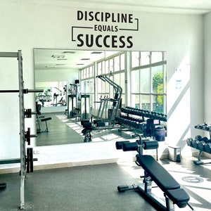 DISCIPLINE EQUALS SUCCESS Gym Wall Decal, Cycling Wall Decal, Fitness Theme Decor, Fitness Gift, Home Gym Design Ideas, Inspirational 317 image 3
