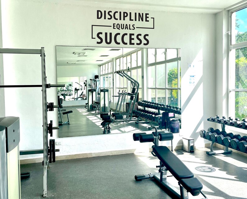 DISCIPLINE EQUALS SUCCESS Gym Wall Decal, Cycling Wall Decal, Fitness Theme Decor, Fitness Gift, Home Gym Design Ideas, Inspirational 317 image 3