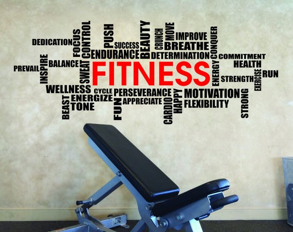 Fitness Wall Cloud Decal, Weight Room Ideas, Gym Fitness Wall Decal.