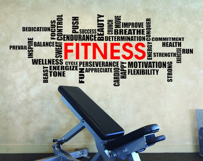 Fitness Wall Cloud Decal, Weight Room Ideas, Gym Fitness Wall Decal.