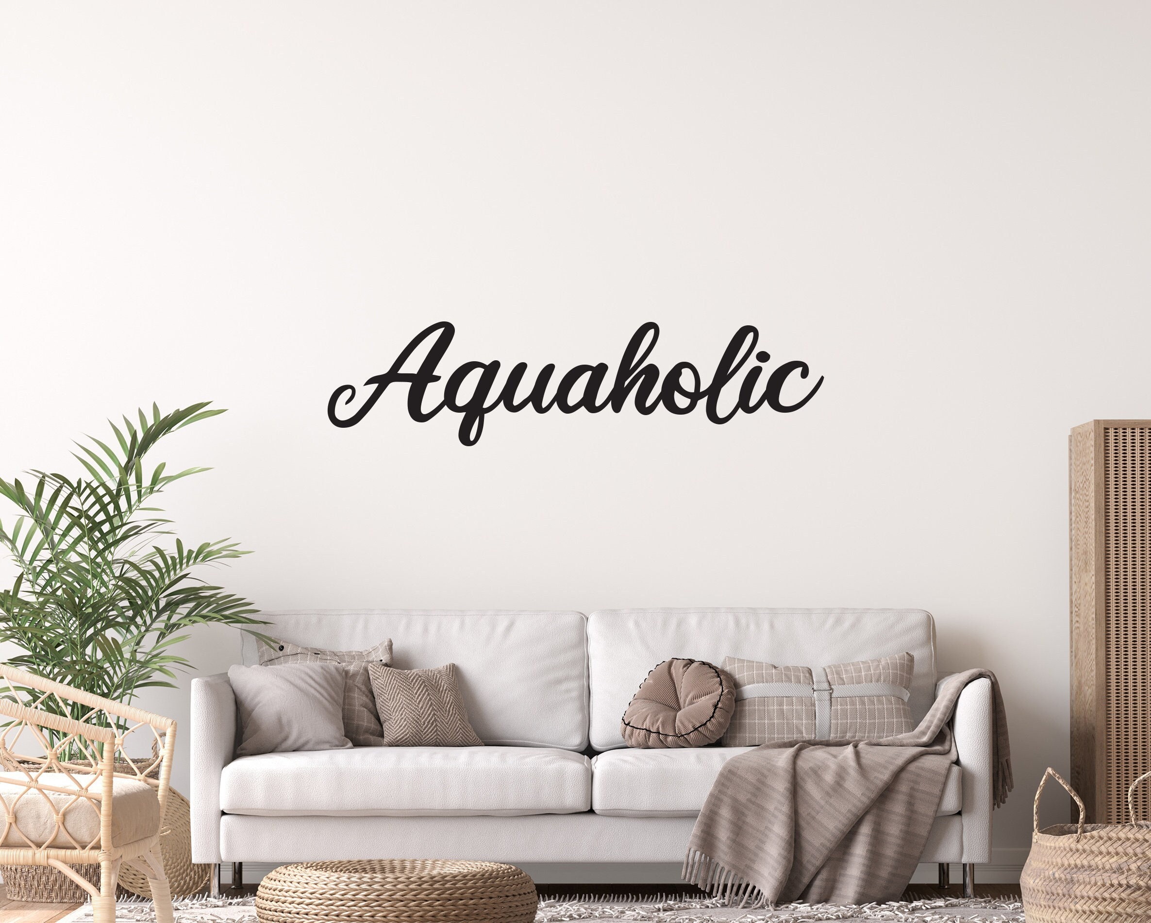 Aquaholic Wandtattoo, Aufkleber für das Haus am See, Aufkleber für