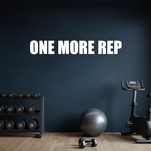 Gym Wall Decal, ONE MORE REP Fitness Sticker, Motivational Quote, Garage Gym Idea, Hotel Gym, Apartment Gym