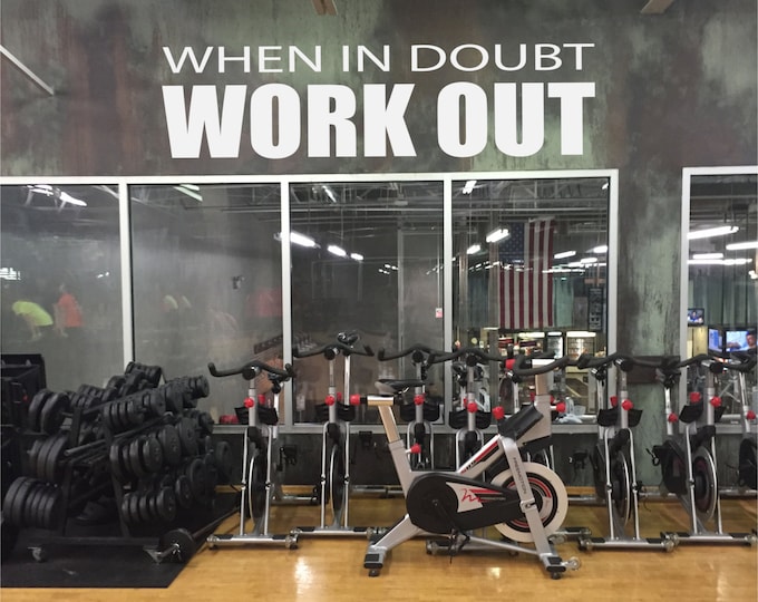Work Out Room Ideas, Motivational Gym Decal, When In Doubt WORKOUT