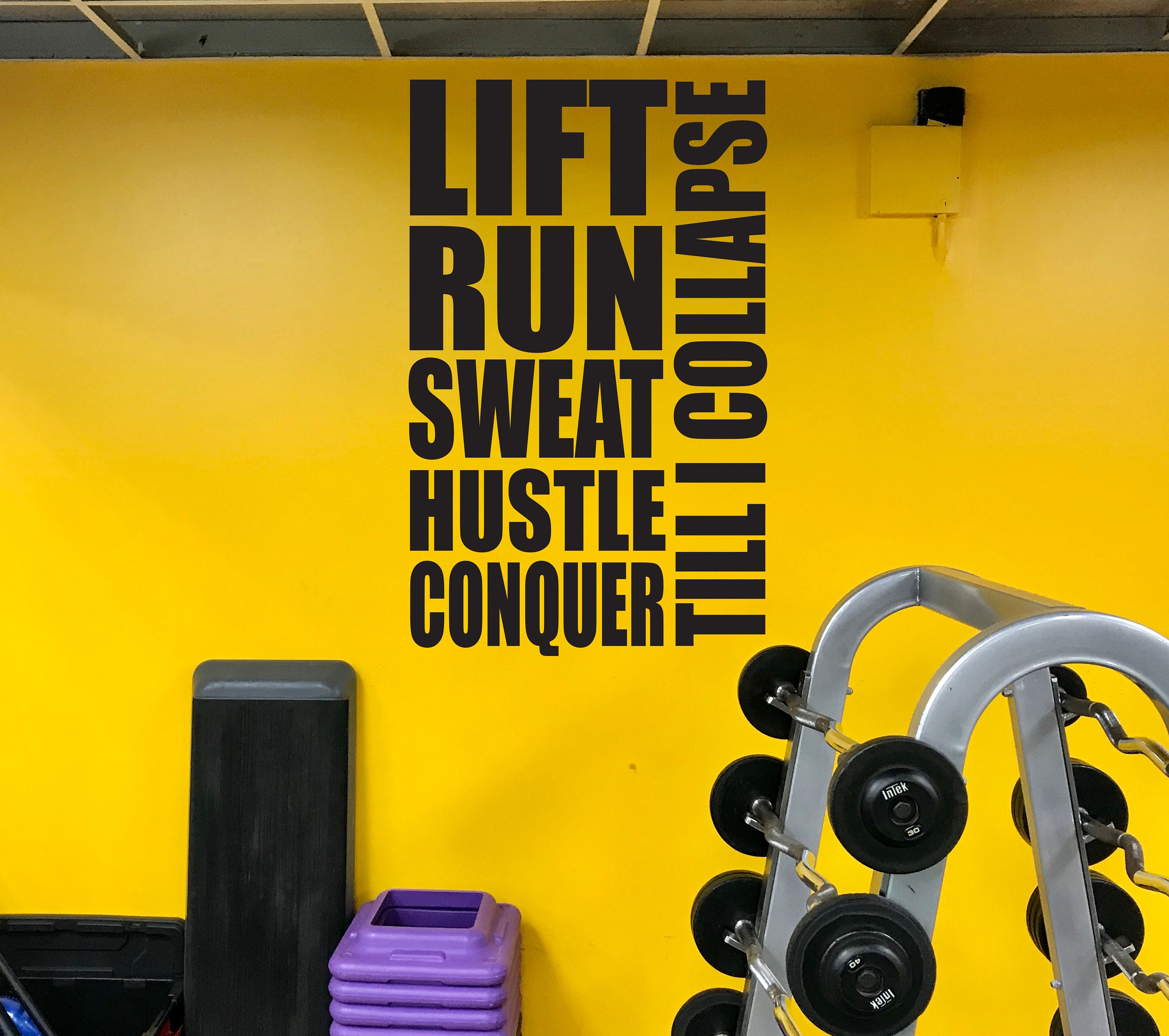 Gym Wall Decal, Motivational Quote Decal, Fitness Inspiration Wall