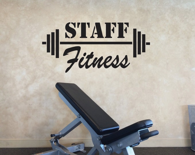 Fitness Wall Decal, Staff Fitness Wall Decal, Office Gym Decor, Teacher Gym