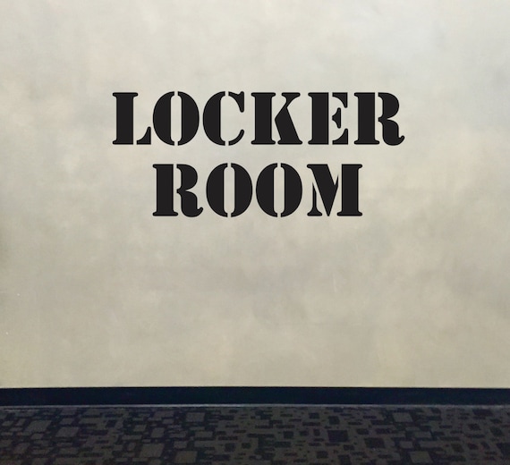 LOCKER ROOM Sign Decal. Door Sign for Locker Room, Locker Room Wall Decal, Gym Wall Decal